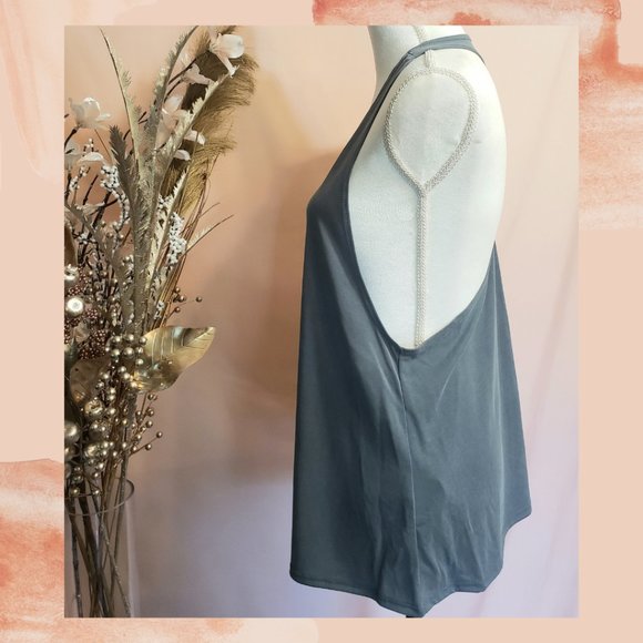 Braided Razor Back Tank Top Gray - Picture 3 of 3